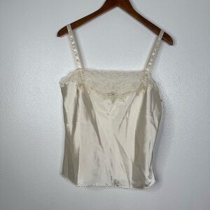 Vintage‎ Escapades Lace Detail Silky Tank Top Size Medium